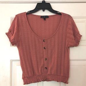 Derek Heart Coral knit top